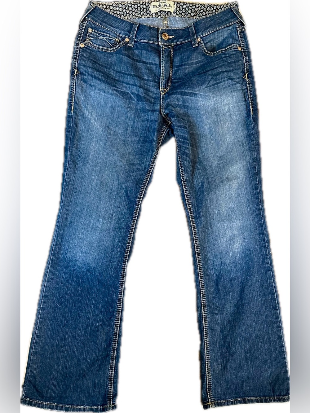 Ariat Real Rosa Jeans Perfect Rise Bootcut Stretch, 33 R, Ranch Ride Rodeo - Picture 2 of 13